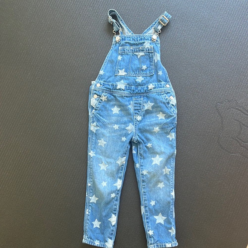 Baby gap denim star print overalls size 3